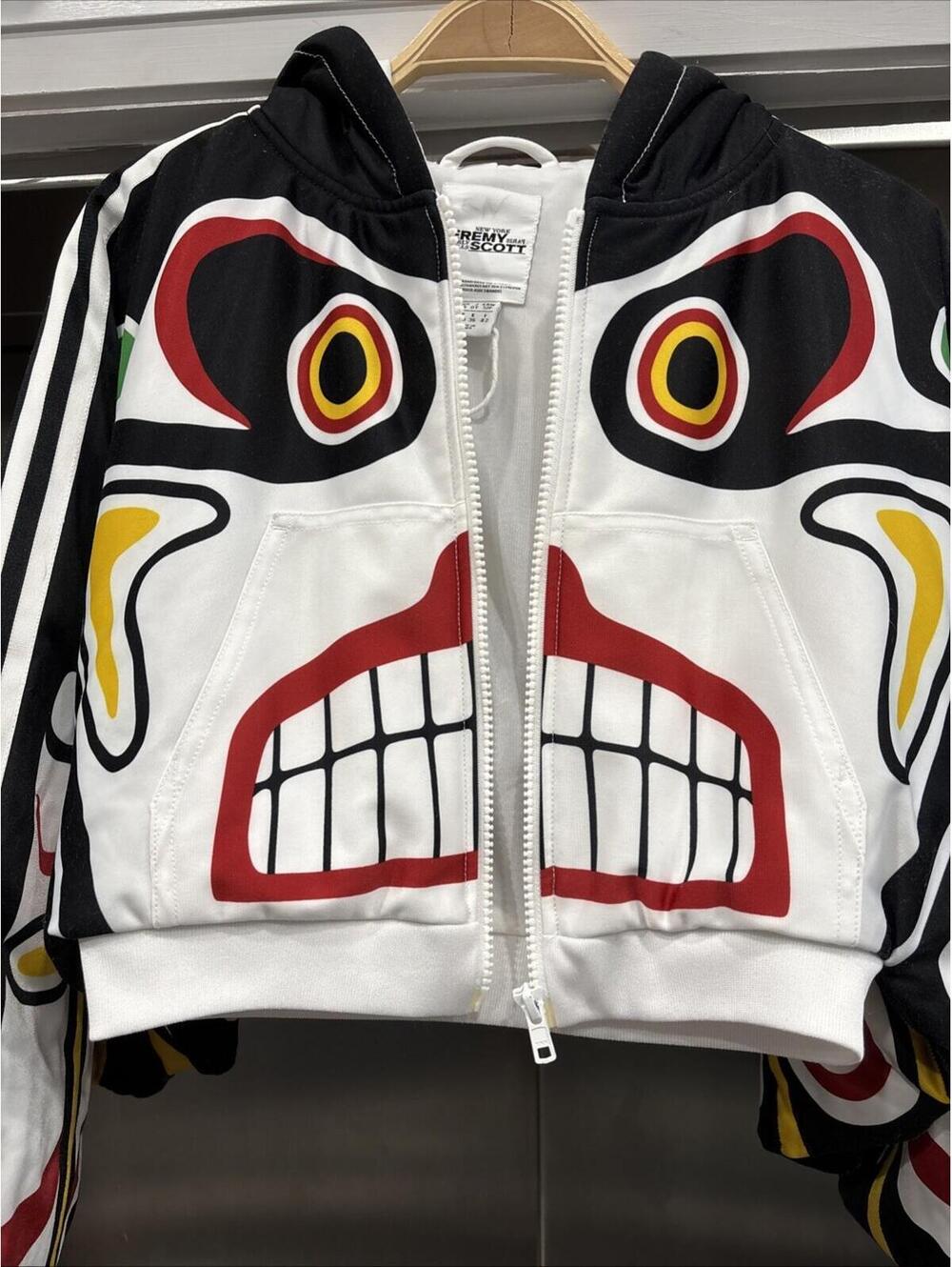 Rare Jeremy Scott Adidas Original Totem Pole Jacket Size S - Picture 4 of 8